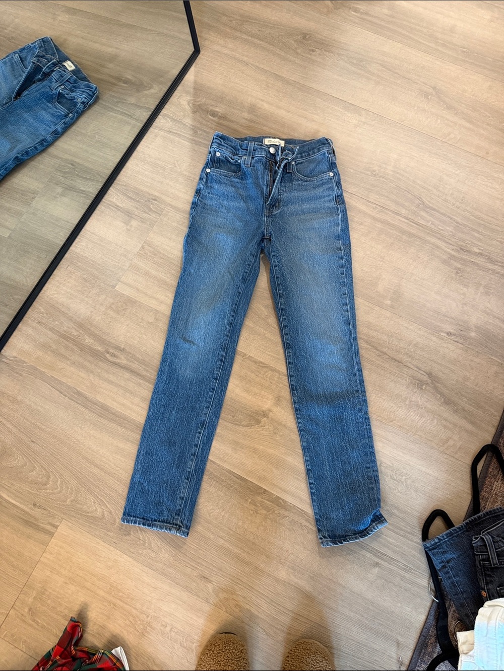 Madewell Straight-Leg Jeans in Mid Blue Wash